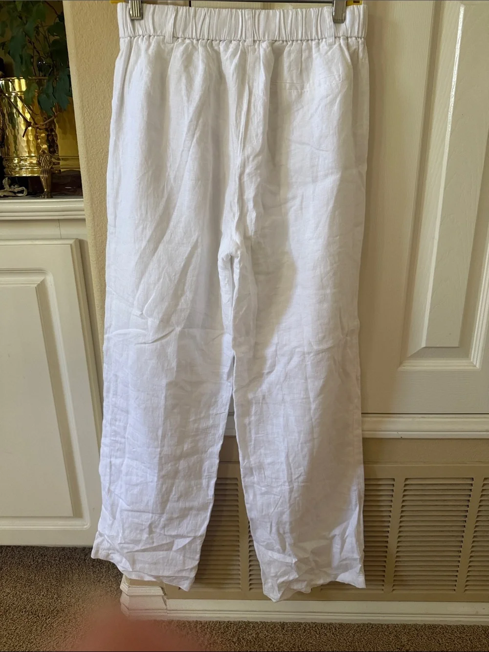 Quince White Linen Relaxed trousers Pants size 4 NWT